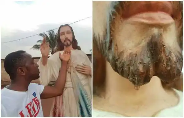 Mysterious Healing Water Reportedly Drops From Divine Mercy statue In Amichi (Photos)